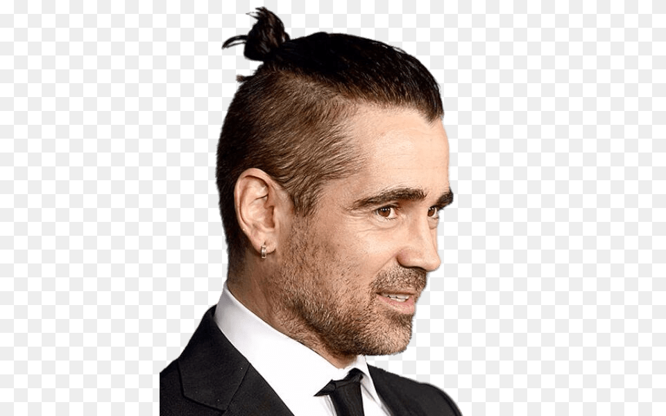 Colin Farrell Wearing Top Knot, Adult, Person, Man, Male Png