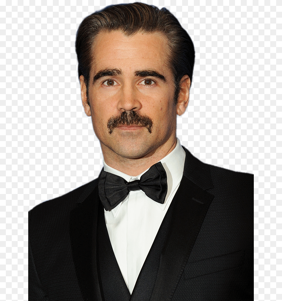 Colin Farrell With Mustache Colin Farrell, Accessories, Tie, Suit, Person Free Png