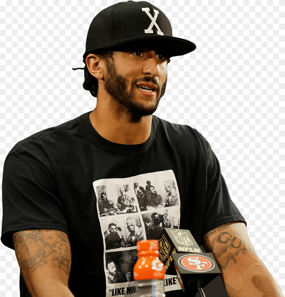 Colin Kaepernick Has A New Deal With Nike Even Without, Tattoo, Baseball Cap, Cap, Clothing Free Png Download
