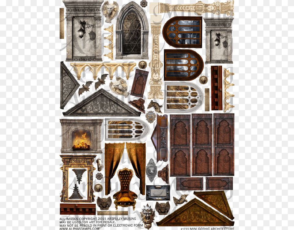 Collage Art Haunted House, Altar, Architecture, Building, Church Free Png