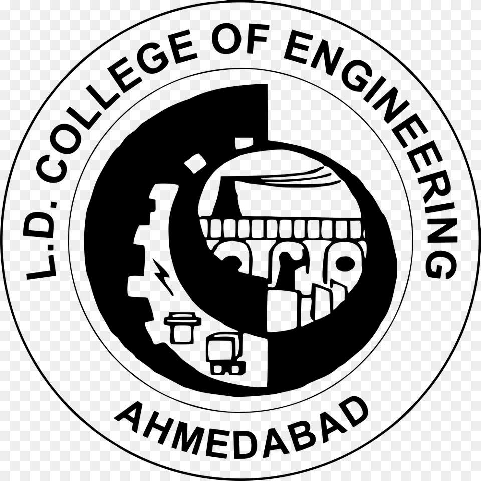 Collage Drawing Symbol Ld College Of Engineering Logo, Architecture, Building, Factory, Emblem Free Png Download