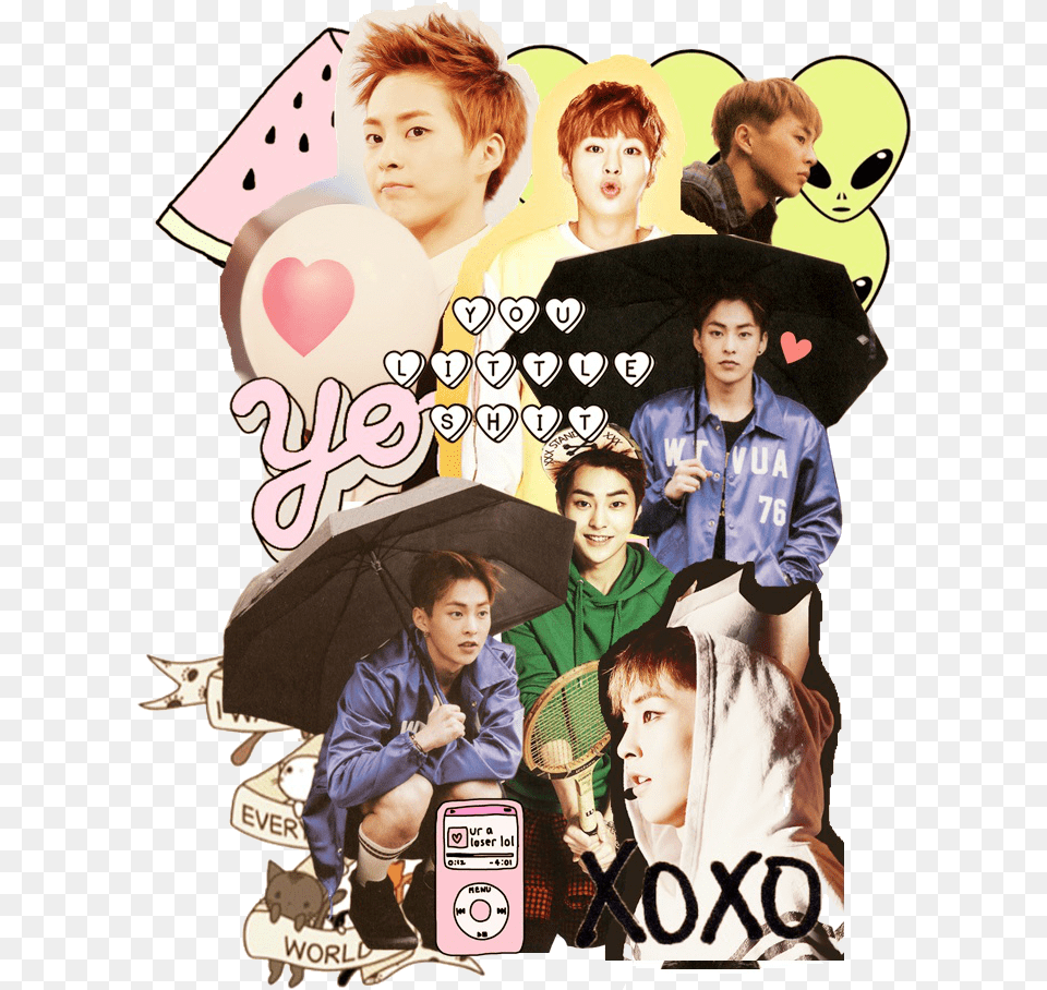 Collage Exo And Wallpaper Image Poster, Person, People, Adult, Portrait Free Png