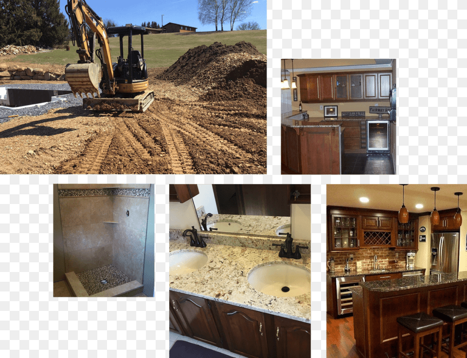 Collage Of Project Work Photos Collage, Wood, Sink, Bulldozer, Machine Free Png