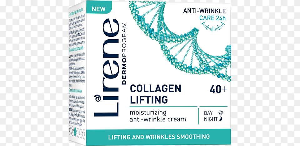 Collagen Lifting Moisturizing Anti Wrinkle Creamday Krem Lirene, Text, Paper Png Image