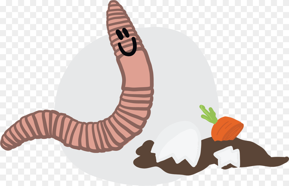 Collect All Of Your Food Scraps Into A Yoghurt Container Illustration, Animal, Invertebrate, Worm, Baby Png Image