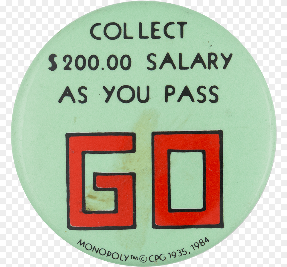 Collect Salary As You Pass Go Entertainment Button Ivyevaine Monopoly Earrings Vintage Game Piece Jewelry, Badge, Logo, Symbol, Road Sign Free Transparent Png