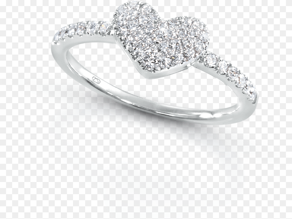 Collectible Rings Graceful Pave Diamond Heart Shape Pre Engagement Ring, Accessories, Jewelry, Silver, Gemstone Free Transparent Png