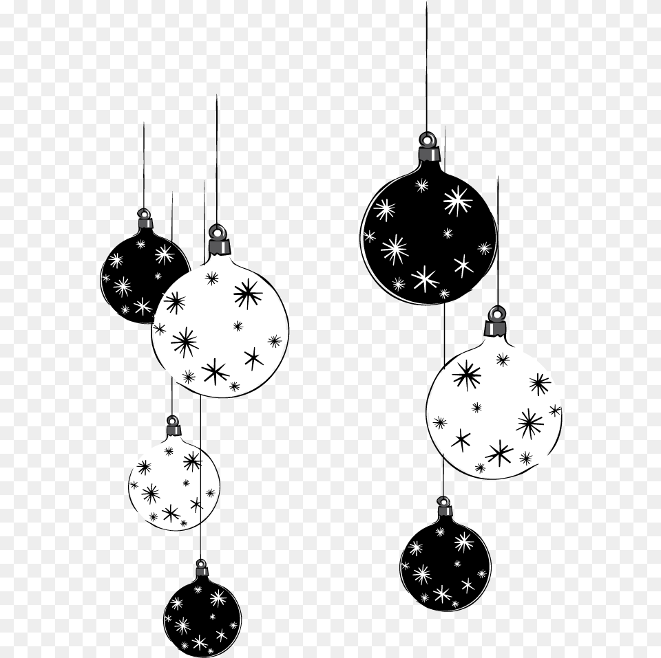 Collection Baubles Clipart Christmas Balls Black And White, Accessories, Jewelry, Earring, Outdoors Free Png Download