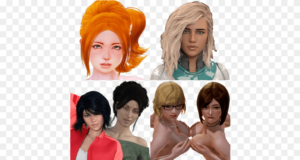 Collection Game Icons Various Deuglyone F95zone Hair Design, Woman, Adult, Female, Person Png