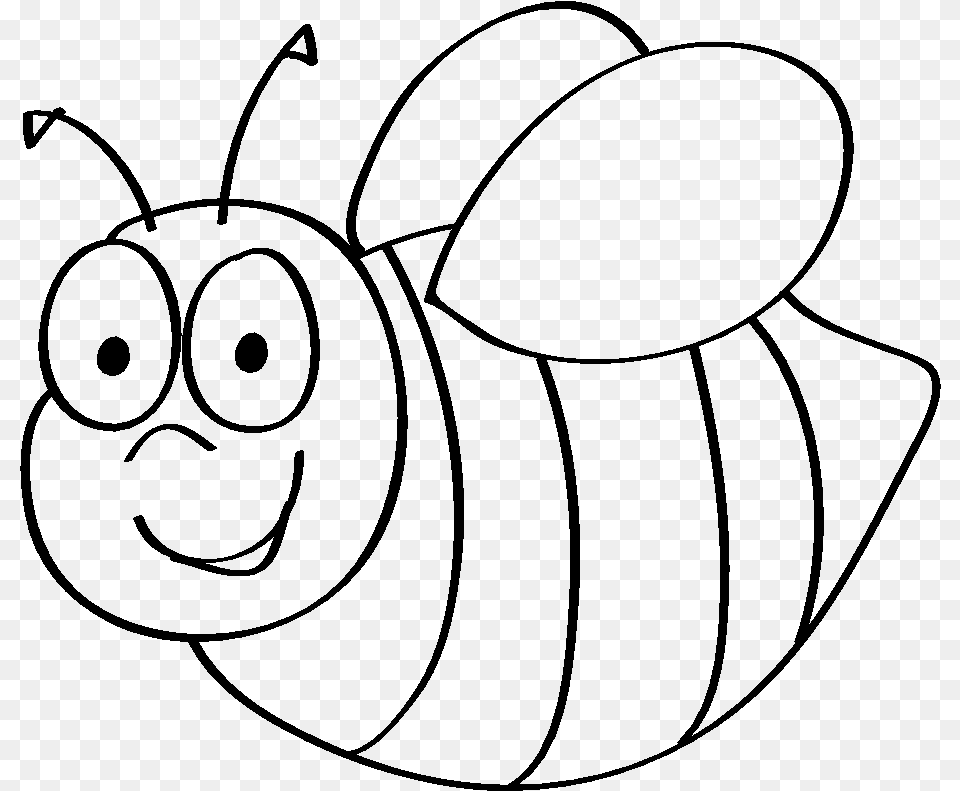 Collection Of Bee Drawing For Kids Bumble Bee Template, Gray Free Transparent Png