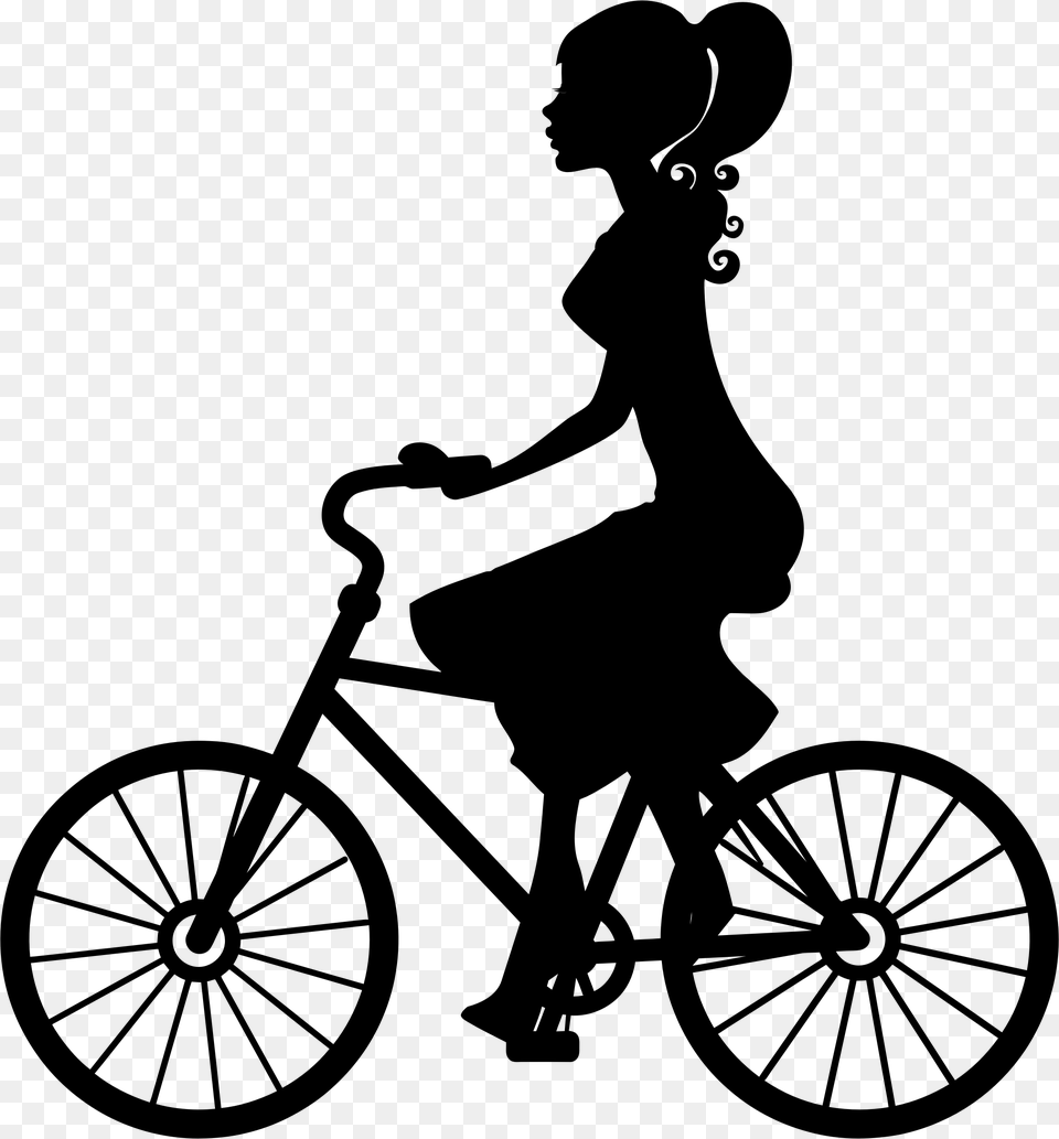 Collection Of Bike Silhouette Clip Art Download Them And Try, Gray Png