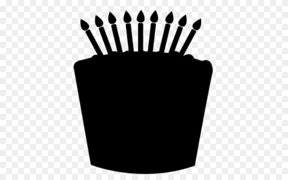 Collection Of Birthday Cake Silhouette Clip Art Them, Gray Png