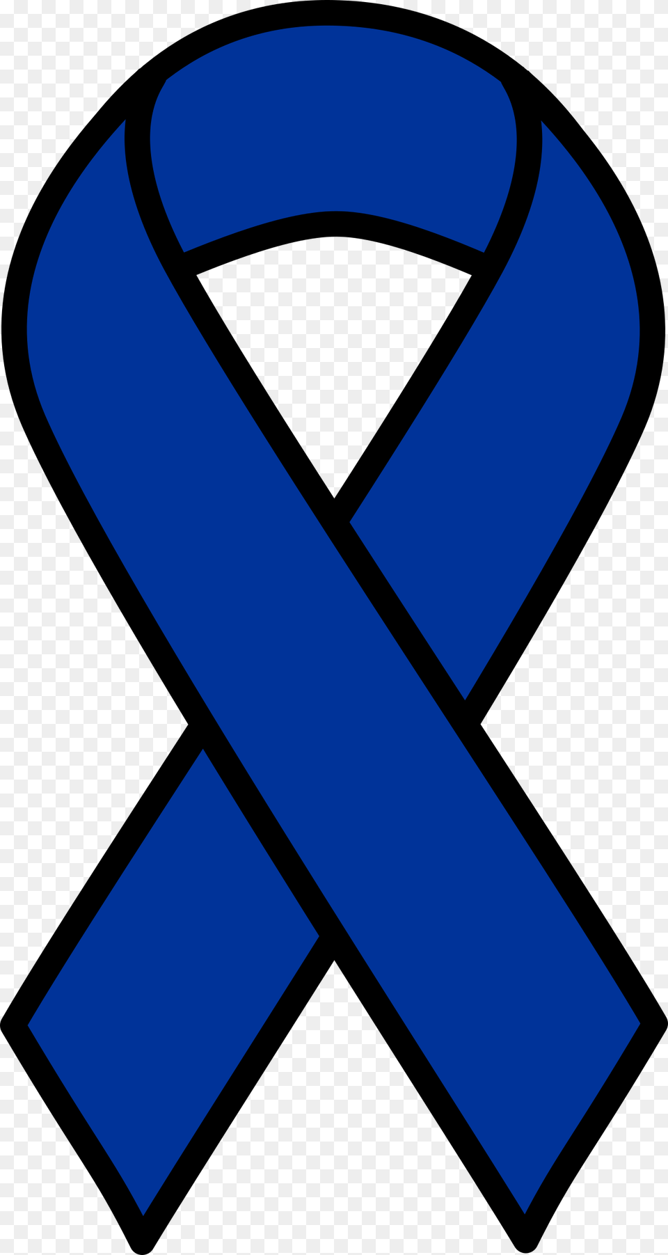 Collection Of Blue Ribbon Clipart Black And White Colon Cancer Ribbon, Symbol, Alphabet, Ampersand, Text Png