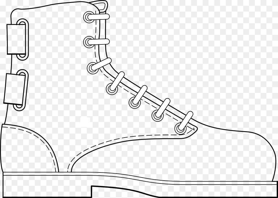 Collection Of Boot Outline Cliparts Boot Shoe Template, Cutlery, Fork, Gauge Png Image