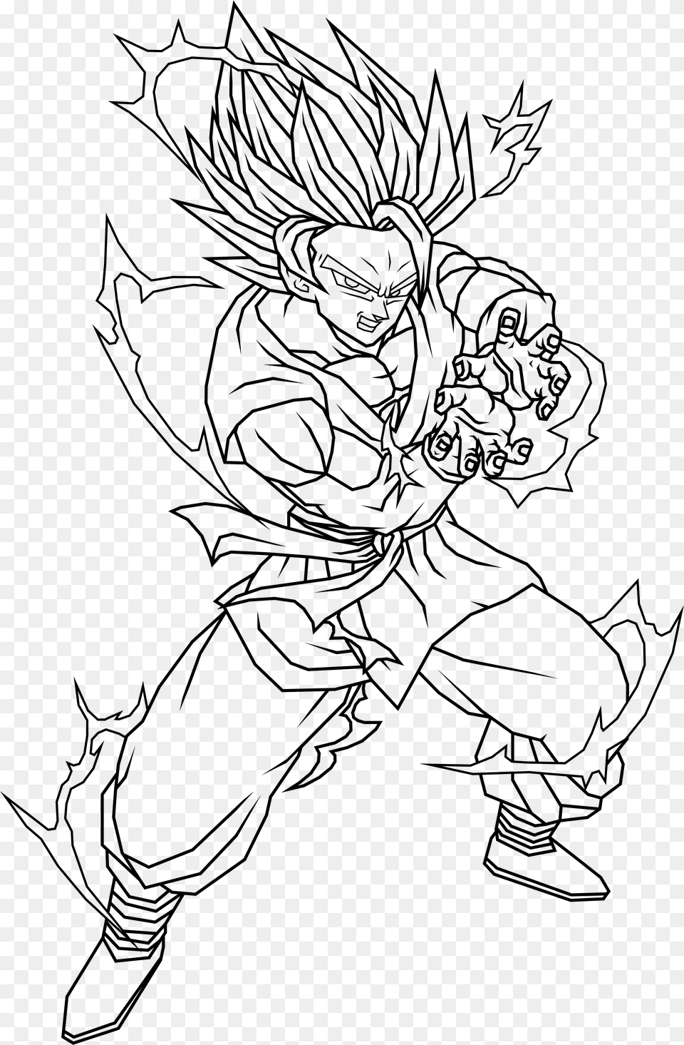 Collection Of Broly Pencil On Imagenes De Dragon Ball Z Goku Para Colorear, Gray Png Image