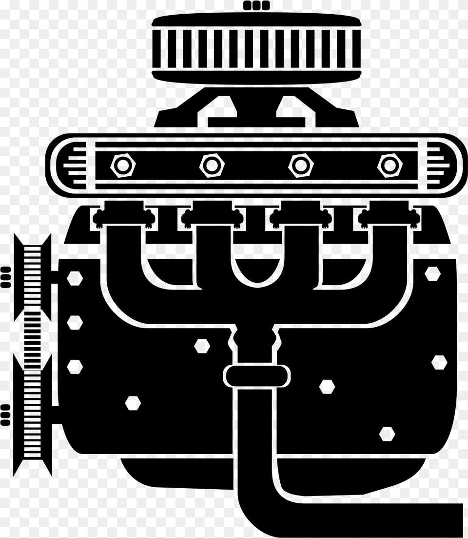 Collection Of Car Engine Clipart Car Engine Vector, Gray Free Png Download