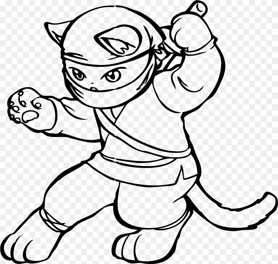 Collection Of Cartoon Drawing Ninja Download On Ninja Clip Art, Gray Png Image