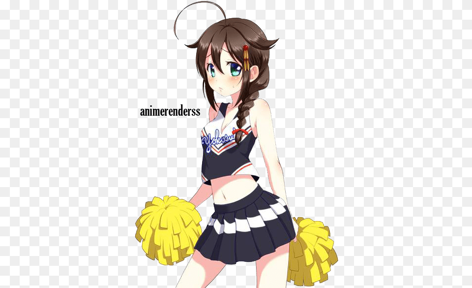 Collection Of Cheerleader Cute Anime Girl Cheerleader Anime Cheerleader Render, Book, Comics, Publication, Cleaning Png Image