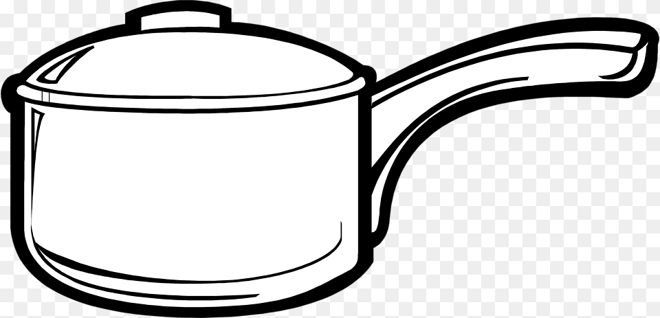 Collection Of Cooking Pot Clipart Outline Kitchen Utensils Clipart Black And White, Cooking Pan, Cookware, Tin, Can Free Png Download