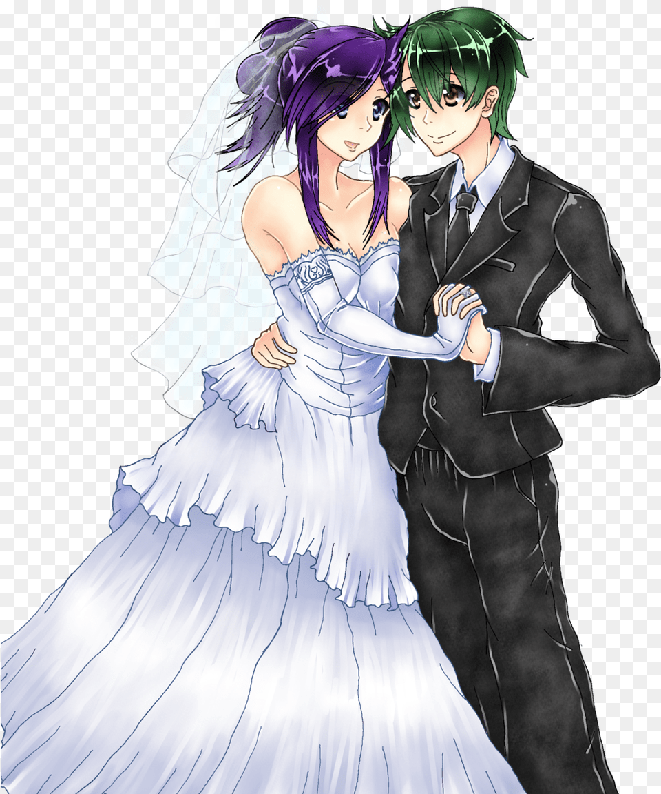 Collection Of Couple Anime Wedding Couple Cute, Book, Publication, Comics, Adult Free Png Download