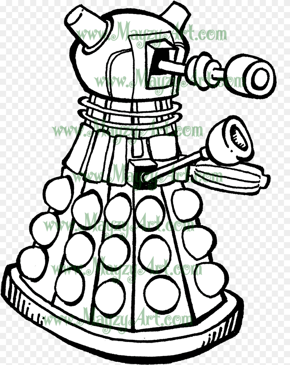 Collection Of Dalek Drawing Baby Download Line Clip Art, Robot Png Image