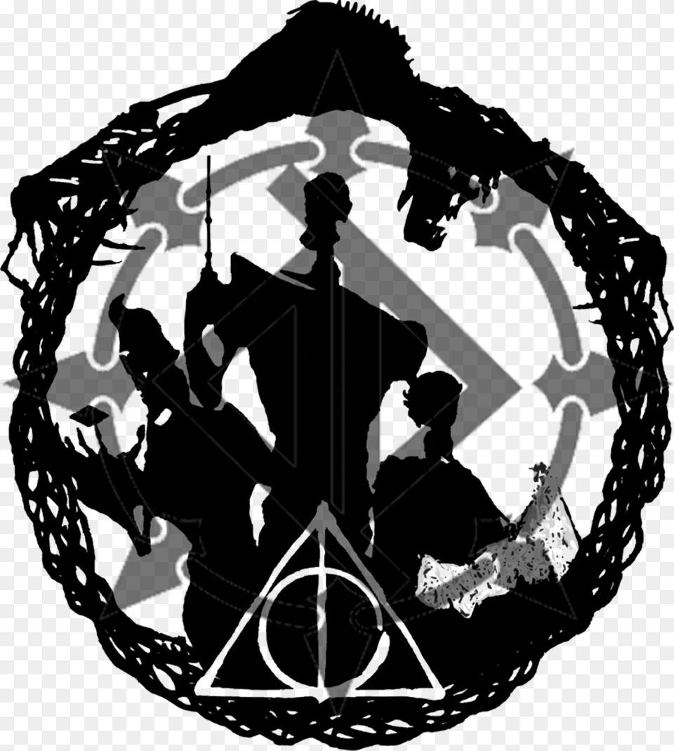 Collection Of Deathly Hallows Tattoo Drawing Deathly Hallows Black And White Art, Sphere, Chandelier, Lamp Png Image