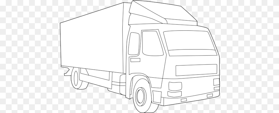 Collection Of Delivery Truck Line Drawing Truck Line Truck Line Art, Moving Van, Transportation, Van, Vehicle Png
