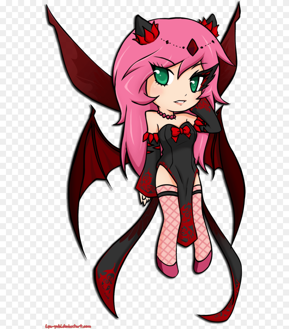 Collection Of Devil Anime Chibi Devil Girl, Book, Comics, Publication, Baby Free Png