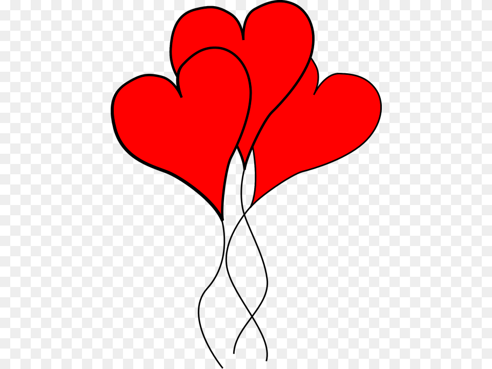 Collection Of Double Heart Clipart Heart Shaped Balloons Clipart, Flower, Petal, Plant Free Png