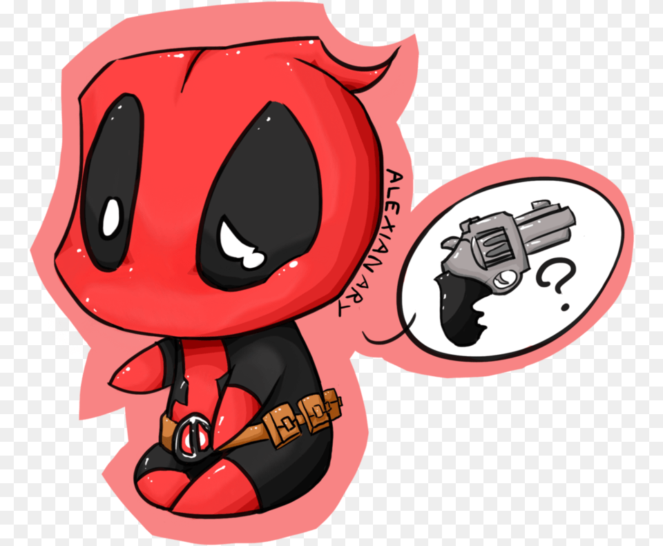 Collection Of Drawing Deadpool Cartoon Download Cute Deadpool Draw Easy, Firearm, Gun, Handgun, Weapon Png