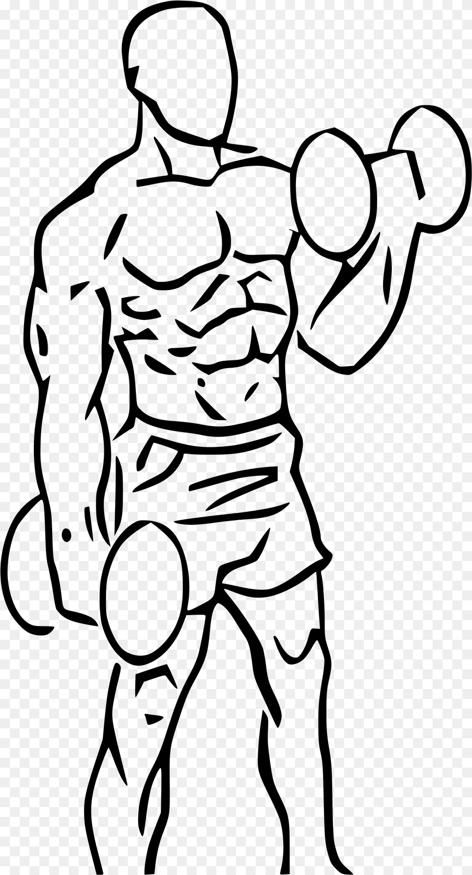 Collection Of Drawing Dumbbell Curl, Gray Free Png Download