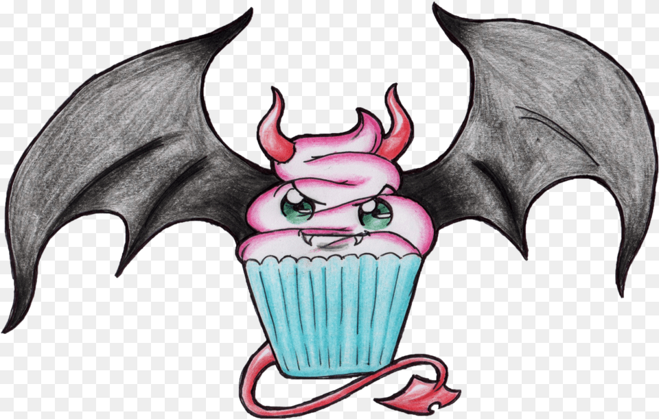 Collection Of Evil Cupcake Drawing Cartoon, Art, Accessories, Baby, Person Free Png Download