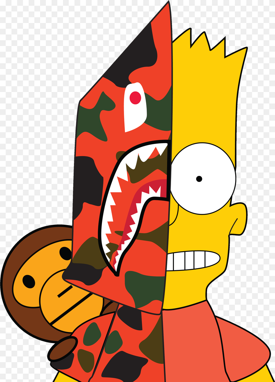 Collection Of Bape Drawing Simpsons Bart Simpson X Bape, Art, Dynamite, Weapon, Face Free Transparent Png