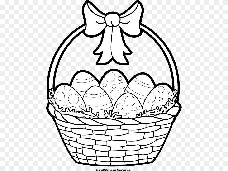 Collection Of Basket Drawing Easter Download On Easter Basket Clipart Black And White, Egg, Food, Ammunition, Grenade Free Transparent Png