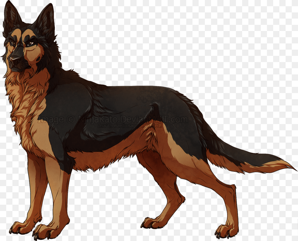 Collection Of Doberman Drawing Evil On Transparent Anime German Shepherd, German Shepherd, Animal, Canine, Dog Free Png Download