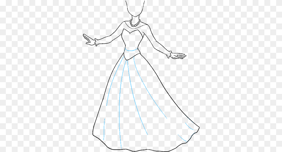 Collection Of Drawing Dresses Easy Hand Download Draw A Princess, Fashion, Formal Wear, Clothing, Dress Free Transparent Png