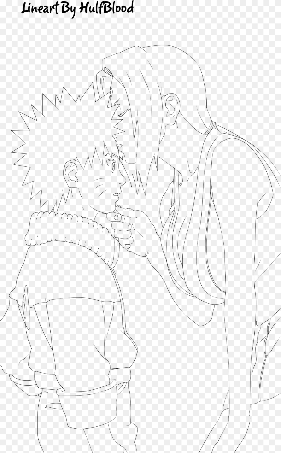 Collection Of Drawing Naruto Kiss Download On Line Art, Gray Free Transparent Png