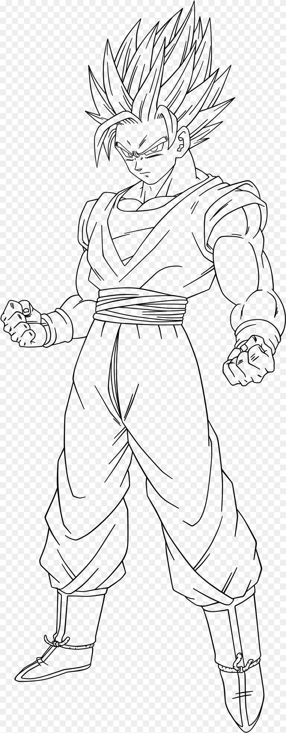 Collection Of Forearm Drawing Buff Download On Goku Drawing Full Body, Gray Free Png