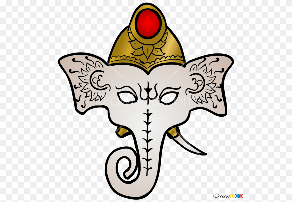 Collection Of Ganesh Drawing Chibi Download On Ganesh Mask Drawing, Baby, Person, Face, Head Free Png