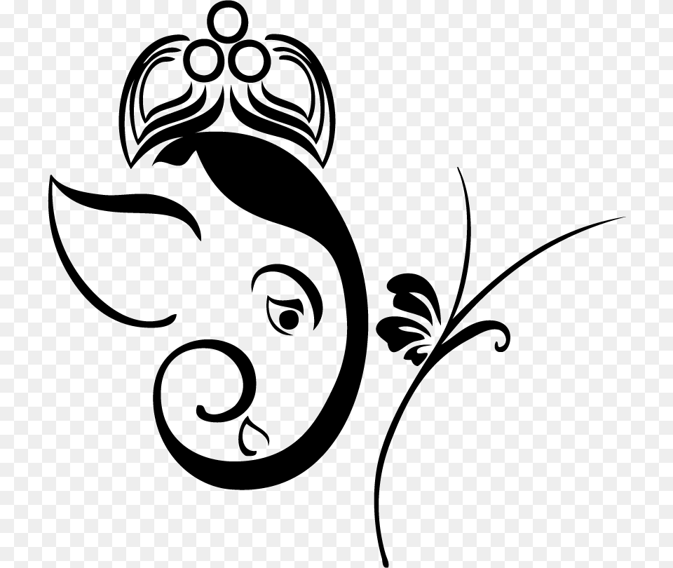 Collection Of Ganesh Drawing Wall Download On Ganesh Ji Drawing Simple, Art, Floral Design, Graphics, Pattern Free Transparent Png