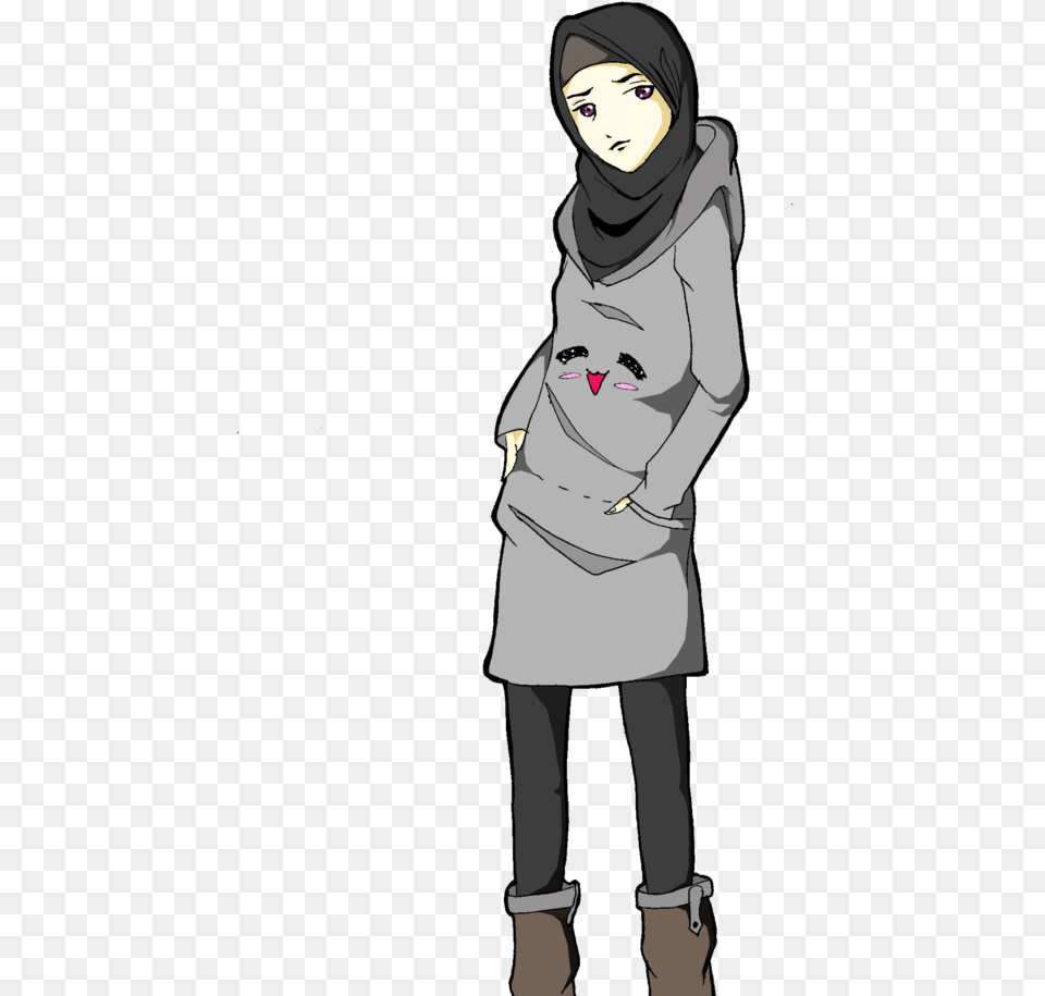 Collection Of Hijab Drawing On Ui Ex Girl Hijab Swag Anime Devianart, Adult, Publication, Person, Woman Free Png Download