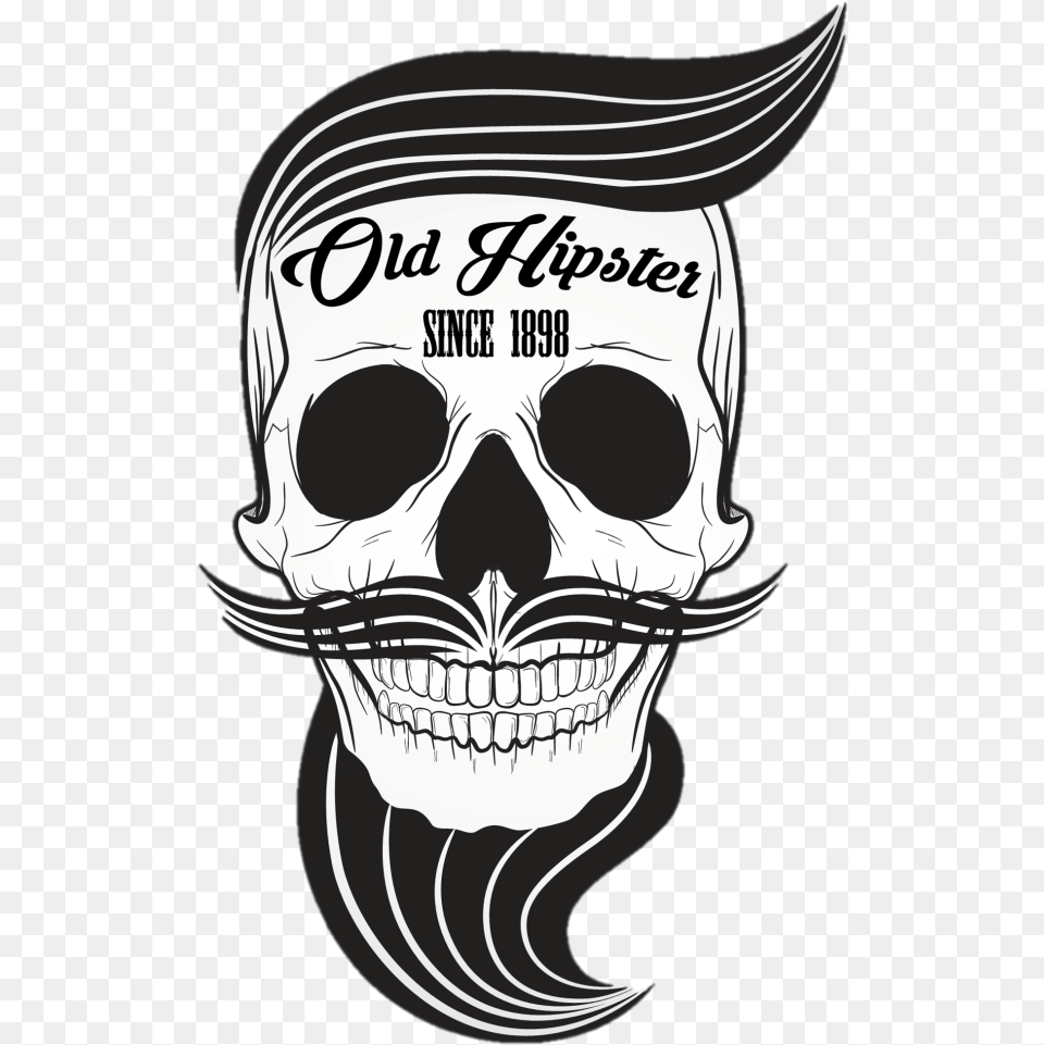 Collection Of Hipster Drawing Skull On Barber Skull, Adult, Person, Man, Male Free Png Download