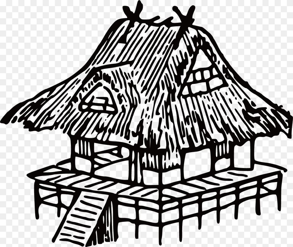 Collection Of Free Home Drawing Hut Download On Ui Nipa Hut Clipart, Architecture, Building, Countryside, Nature Png Image