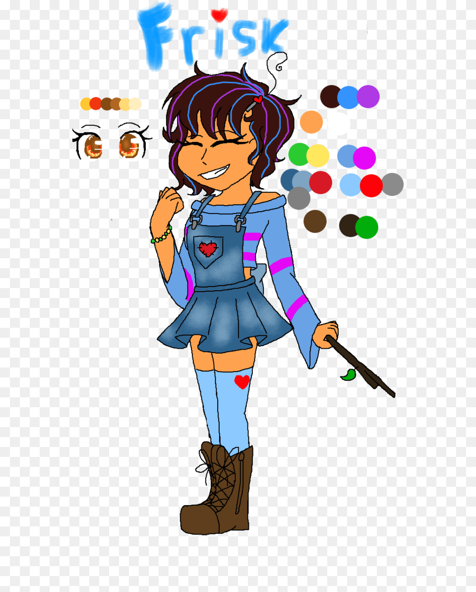 Collection Of Frisk Drawing Overalls Download Frisk Anime Overalls Drawing, Book, Comics, Publication, Baby Png