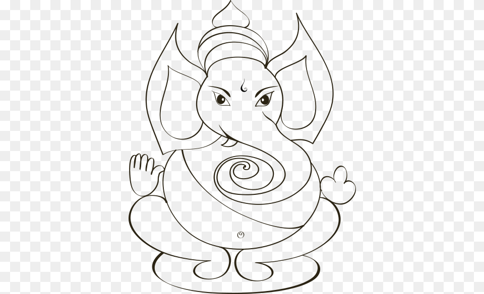 Collection Of Ganesh Chaturthi Drawing For Kids Ganeshchaturthidrawing, Person, Art, Face, Head Png Image