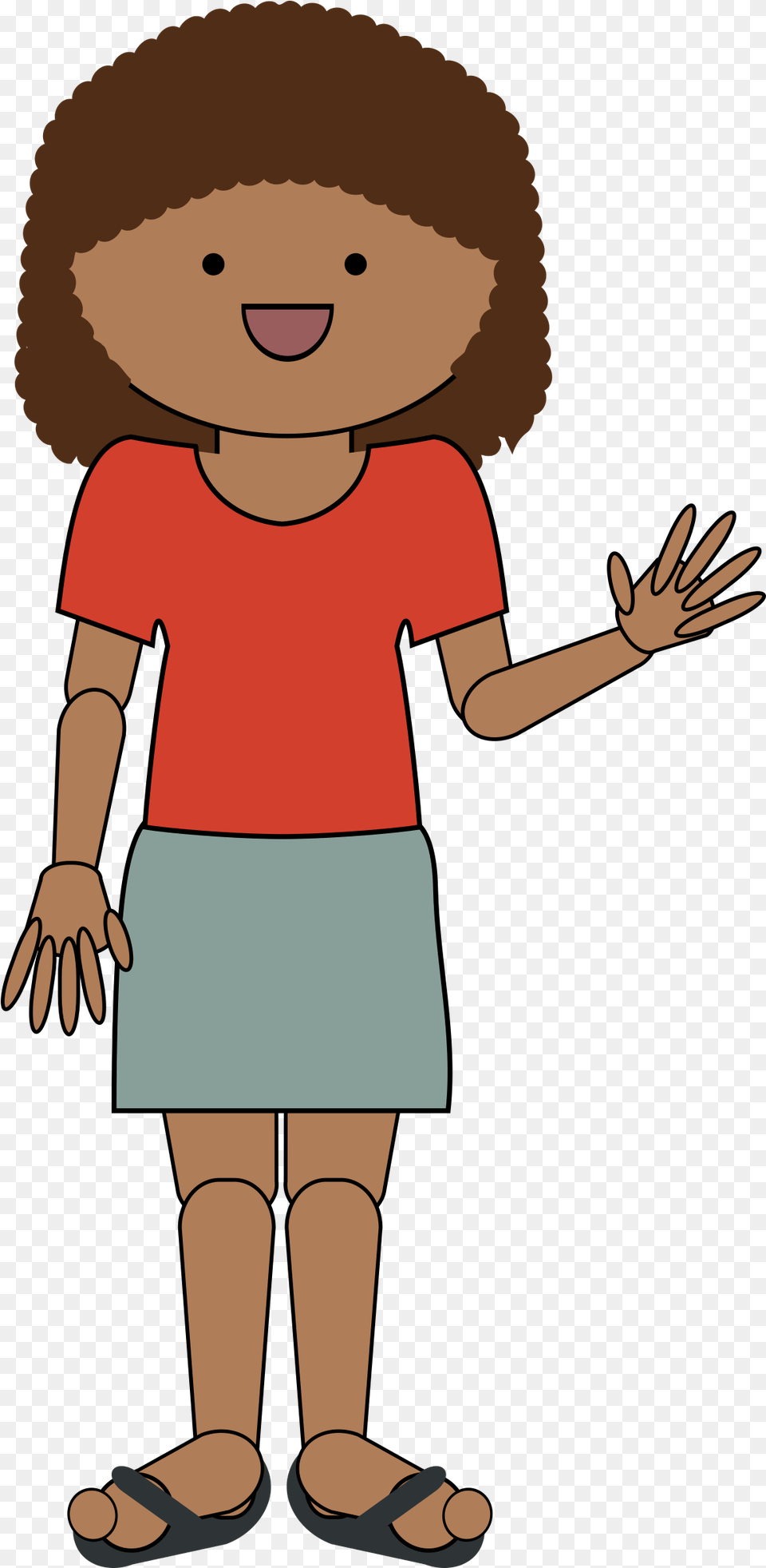 Collection Of Girl Child Waving Hello Clipart, Person, Cartoon, Face, Head Png