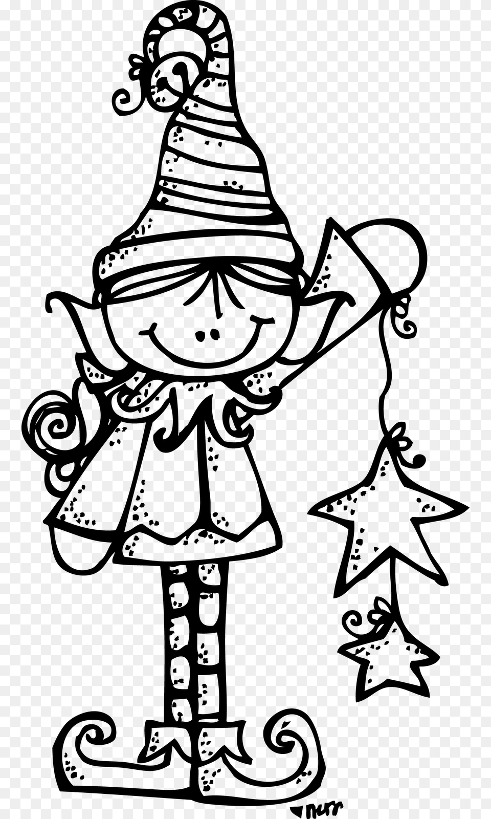 Collection Of Girl Elf Clipart Black And White A Z Of Elf Wishes, Gray Free Transparent Png