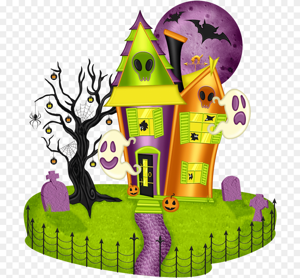 Collection Of Halloween Haunted House Clipart Halloween Haunted House Clipart, Birthday Cake, Cake, Cream, Dessert Png
