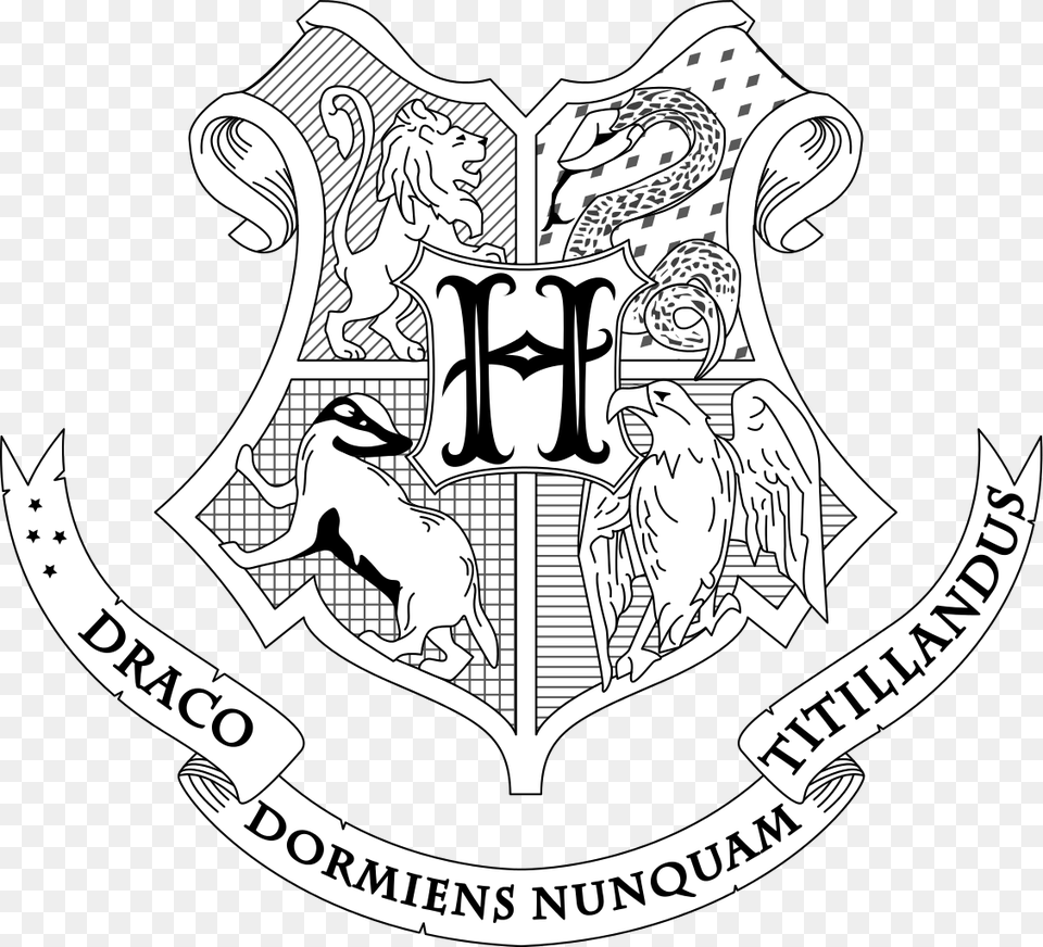 Collection Of Harry Potter Crest Drawing Harry Potter Coloring Pages Hogwarts Crest, Logo, Emblem, Symbol, Person Free Png Download