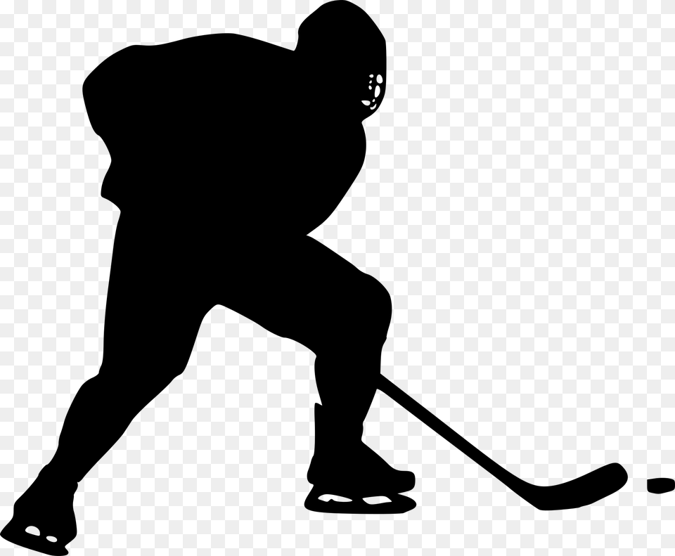 Collection Of Hockey Silhouette Clip Art Them And Try, Gray Png Image